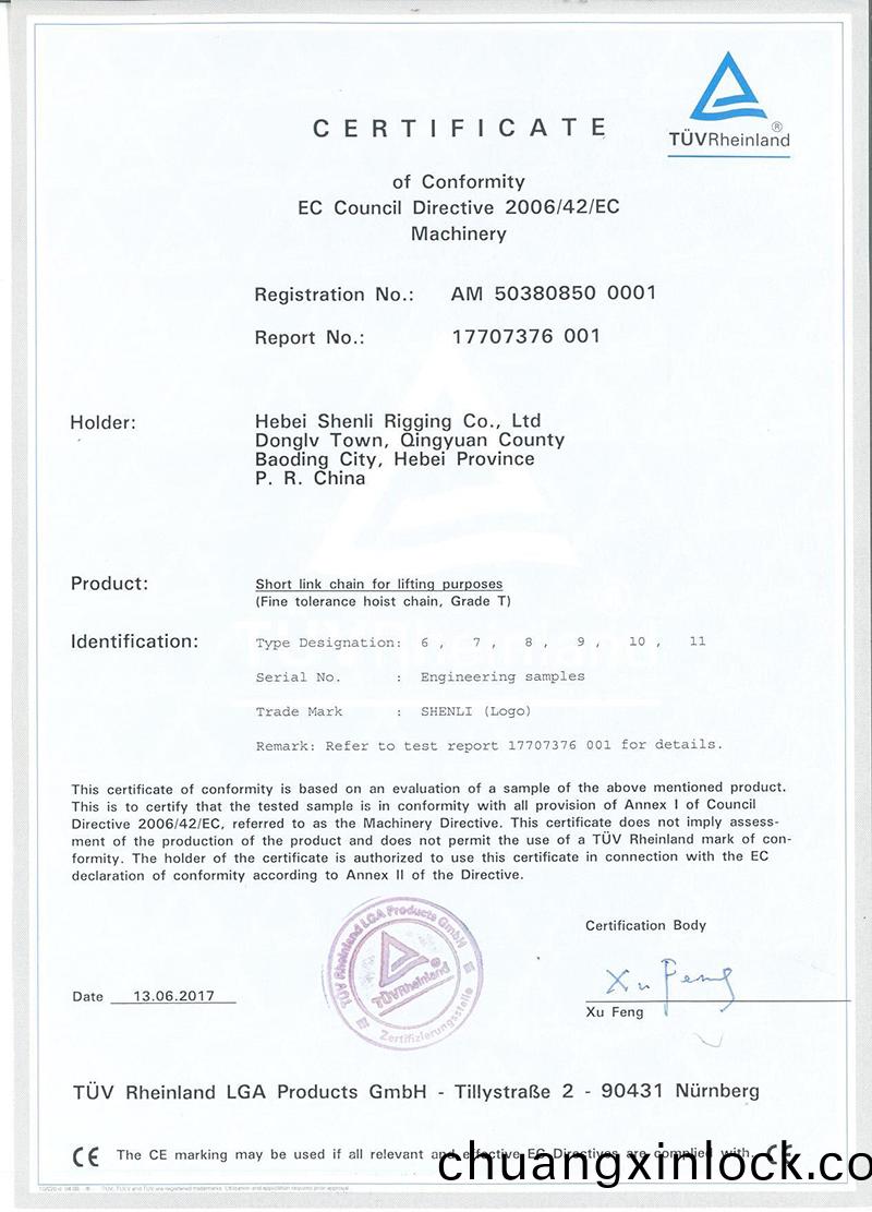 Fine-tolerance-hoist-chain,-Grade-T-CE-certificaate