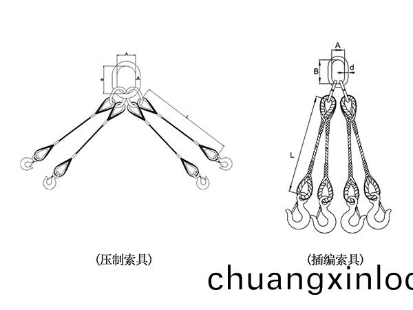 四(si)骽成套(tao)鋼絲(si)繩索(suo)具